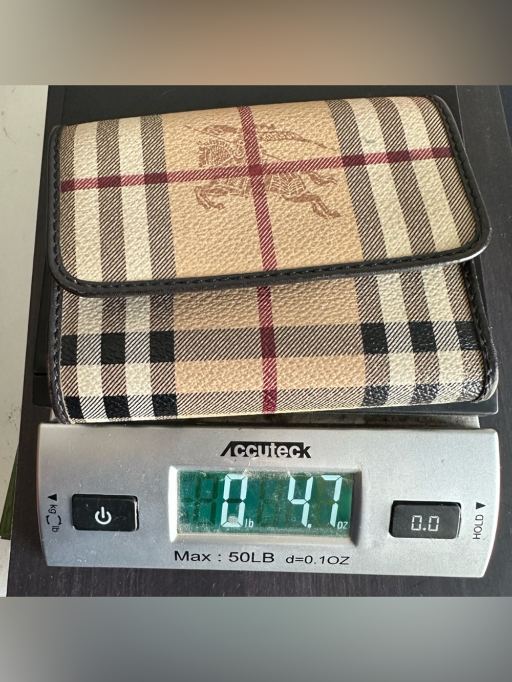 Burberry Beige Black Red Check Wallet - Picture 15 of 15
